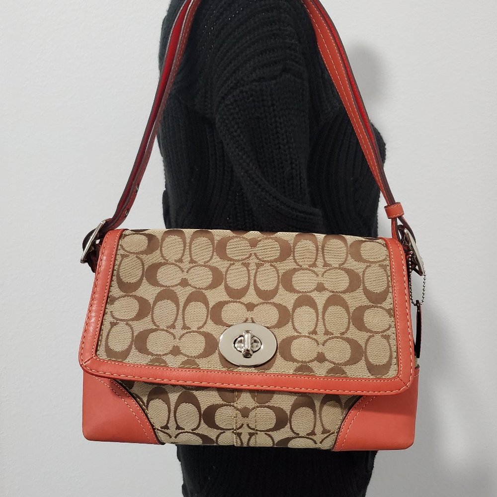 Coach Signature Purse with Adjustable Straps